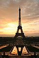 Tour eiffel at sunrise from the trocadero