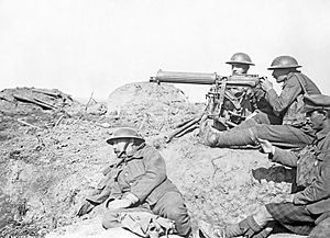 Vickers machine gun in the Battle of Passchendaele - September 1917.jpg