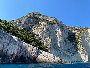 White cliffs on the coast of Zaknythos (Island)