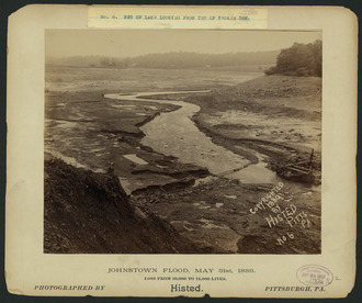 17540u Bed of lake looking from top of broken dam, Johnstown flood