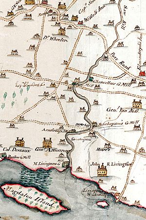 1798 map of lower Saw Kill, Rhinebeck, NY