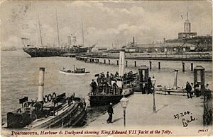 1904-07-27 front Portsmouth Harbour and King Edward VII yacht-dec