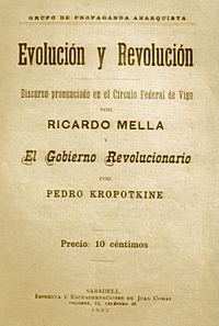Anarquismo. 1892. Evolución e revolución. Ricardo Mella