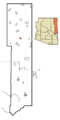 Apache County Incorporated and Unincorporated areas Nazlini highlighted
