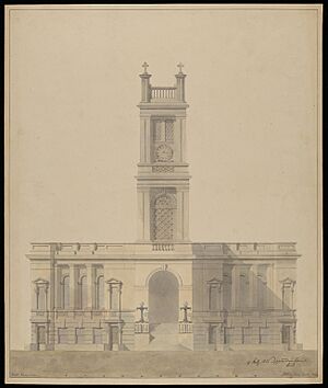 Architectural Drawing of St. Stephens church by William Henry Playfair