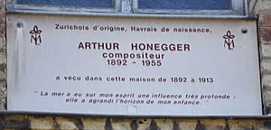 Arthur Honegger, plaque au Havre (France)