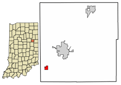 Location of Shamrock Lakes in Blackford County, Indiana.