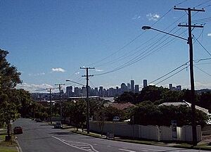 Brisbane CBD from Chatsworth Road at Cavendish Road, 2009