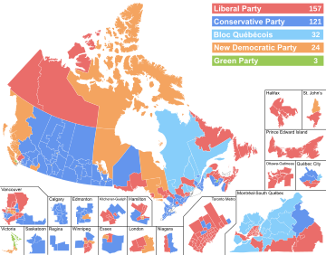 Canada Election 2019 Results Map (Simple)