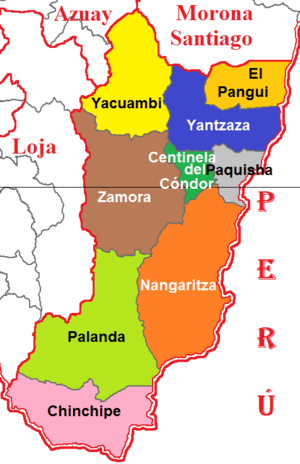 Cantons of Zamora Chinchipe Province