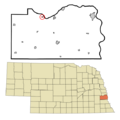 Cass County Nebraska Incorporated and Unincorporated areas South Bend Highlighted