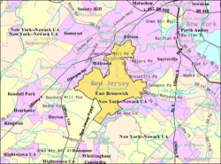 Census Bureau map of East Brunswick, New Jersey