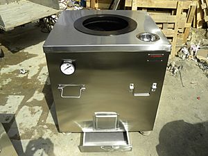 Charcoal Fired S.Steel Body Tandoor, with ash tray & temp. meter