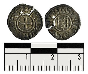 Cracked coin of Baldwin III (1143-1163)