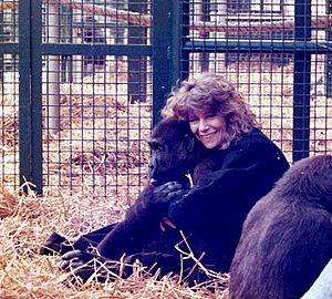 Director Allison Argo with Gorilla, 1990.jpg
