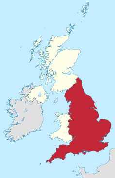 Locational map of England in the United Kingdom