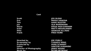 Example movie end credits