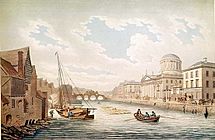 Four Courts and river Liffey, Dublin 1799