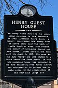 Henry Guest House, New Brunswick, NJ - information sign