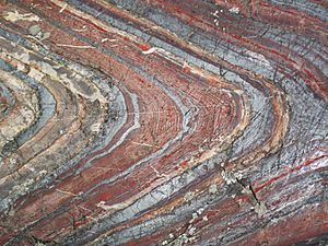 Jaspilite banded iron formation, Soudan Underground State Park