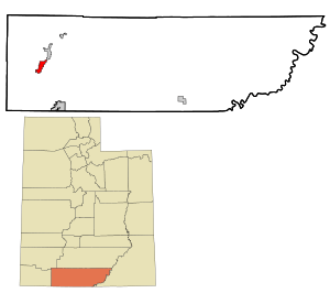 Location within Kane County and the State of Utah