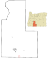 Klamath County Oregon Incorporated and Unincorporated areas Merrill Highlighted