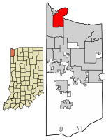 Location of East Chicago in Lake County, Indiana.