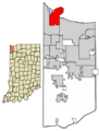 Lake County Indiana Incorporated and Unincorporated areas East Chicago Highlighted 1819486