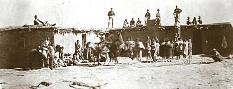 Long Walk of the Navajos, Navajo captives at Fort Sumner, c. 1860s,