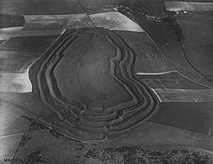 Aerial photograph of Maiden Castle