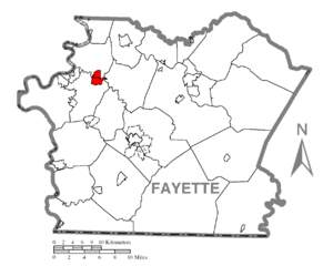 Location of Grindstone-Rowes Run in Fayette County