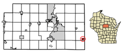 Location of Elderon in Marathon County, Wisconsin.