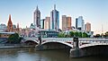 Melbourne Skyline and Princes Bridge - Dec 2008 (cropped)