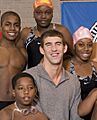 Michael Phelps with im program participants - 20080909