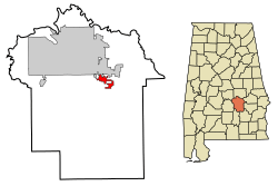 Location in Montgomery County and the state of Alabama