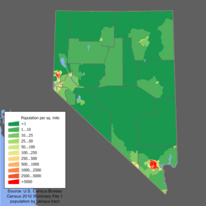 Nevada population map