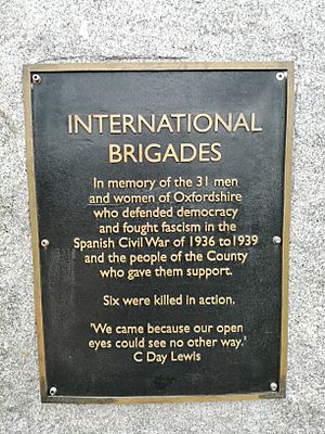 Oxford Spanish War Memorial - back plaque