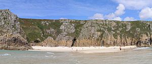 Pednvounder beach and Treen Cliff - geograph.org.uk - 229773.jpg