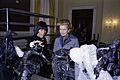Photograph of First Lady Betty Ford and Social Secretary Maria Downs Looking at Sculptures by Frederic Remington and Charles Russell That Would Be Used as Centerpieces at a State Dinner Honoring President Anwar al(...) - NARA - 7839966