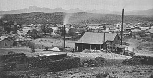 View of the mill and town of Pinal, c. 1880
