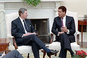 President Ronald Reagan meeting with John Swan