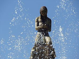 Sculpture at the top of the Electric Fountain in Beverly Hills, California