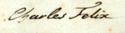 Charles Felix's signature