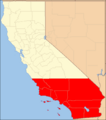Southern California counties in red noshade
