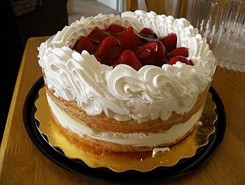 A strawberry layer cake
