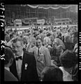 Thomas E. Dewey, Governor of New York, waving from floor of convention hall