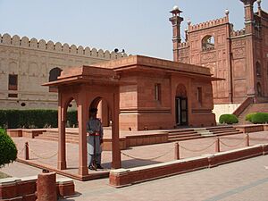 Tomb of Allama Iqbal next to Badshahi Mosque main entrance