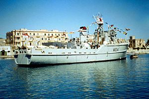 Ton-class minesweeper - HMS Stubbington (M1204) - Msida Creek, Malta 1964