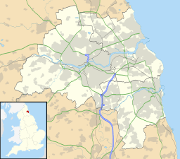 Map showing the location of Tunstall Hills