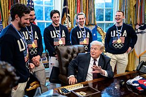 U.S. Olympic Men's Hockey Team visit the White House, February 24, 2026 - 14